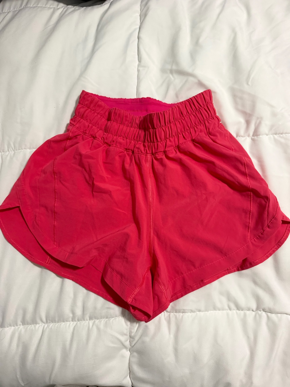 lululemon Bright Pink Track That High RiseShorts 3” (discontinued color)